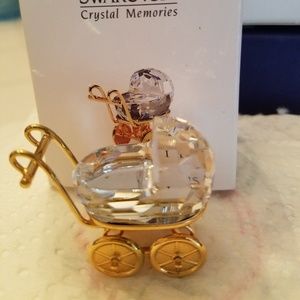 Swarovski crystal memories baby carriage